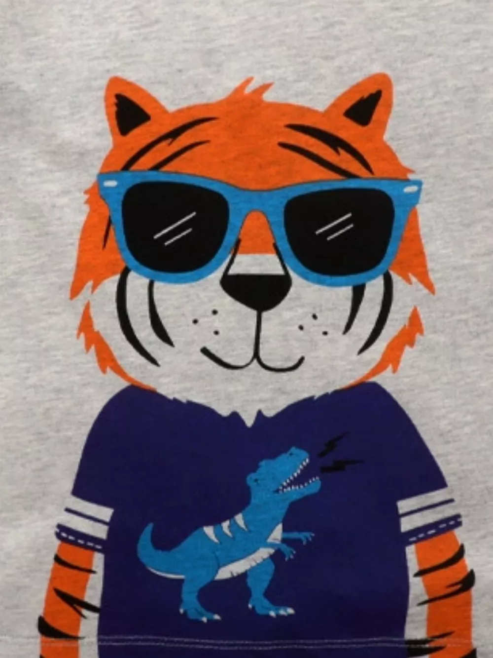 Children's Tiger Graphic Round Neck T-Shirt, image 3