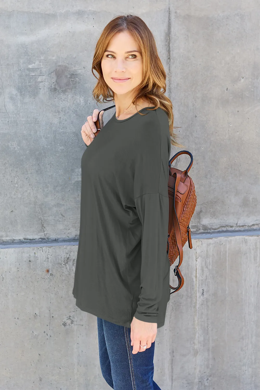 Full Size Round Neck Dropped Shoulder T-Shirt, image 8