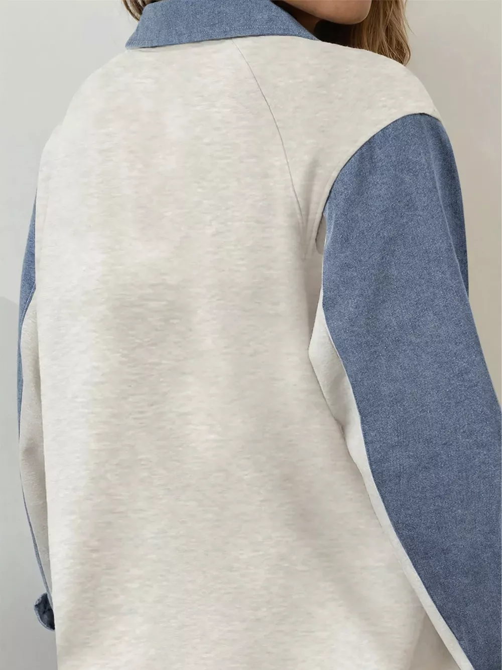 Color Block Button Detail Long Sleeve Top, image 4