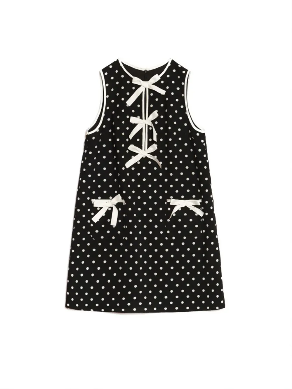 Bow Front Polka Dot Sleeveless Dress, image 5