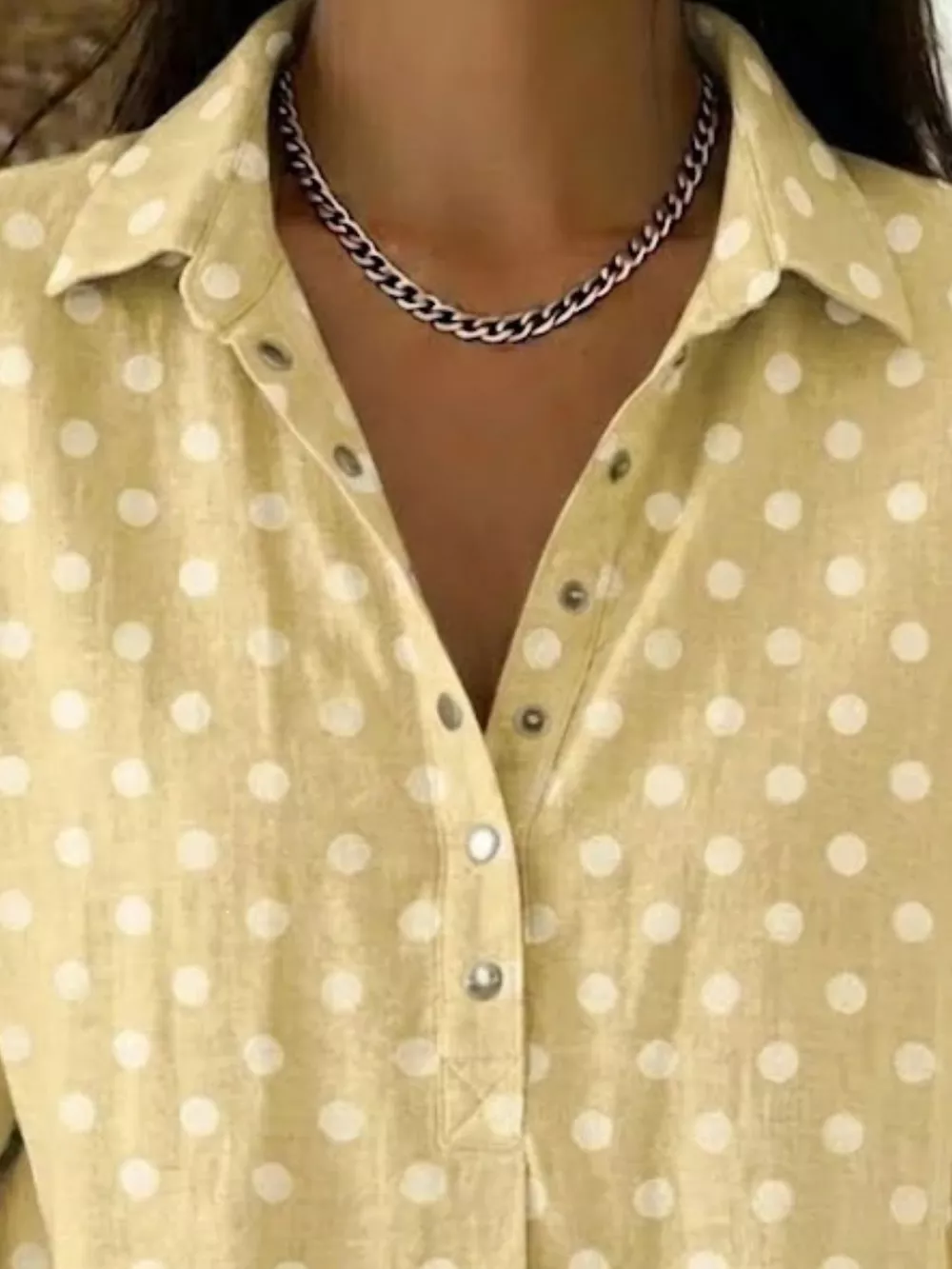 Full Size Polka Dot Short Sleeve Shirt Plus Size, image 13