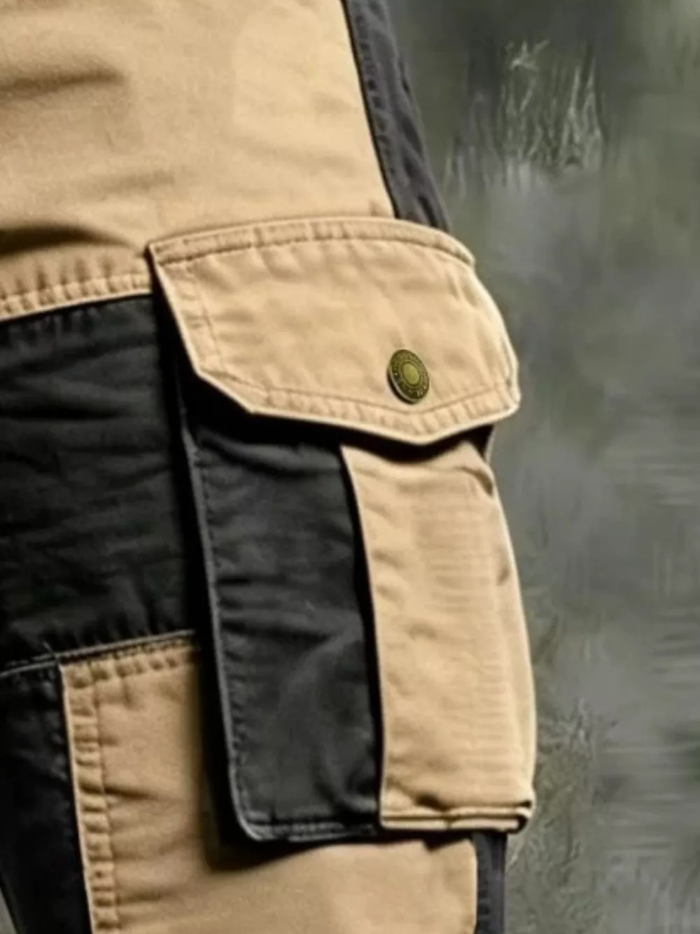 Men's Full Size Color-Block Cargo Pants Plus Size, image 2