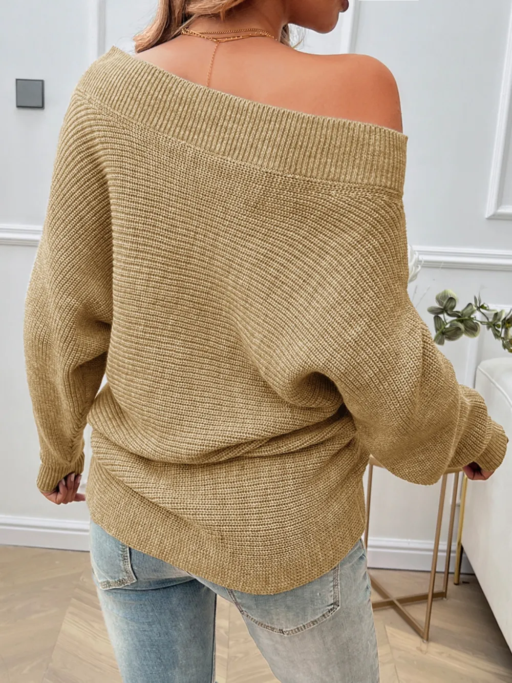Pearl Detail Long Sleeve Sweater, image 3