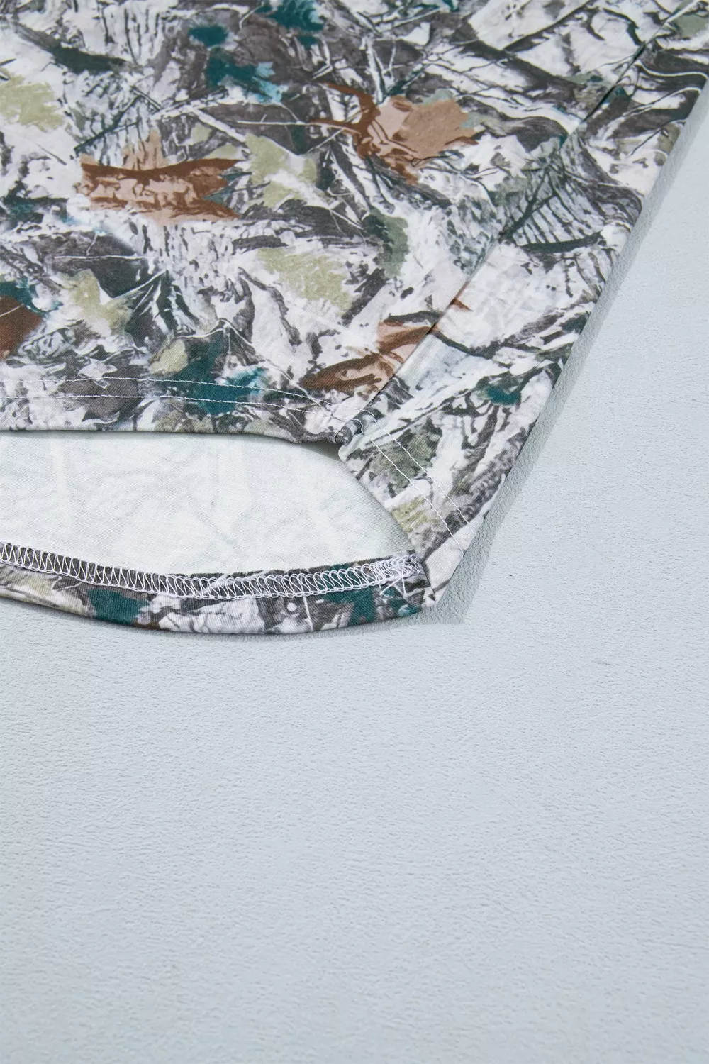 Abstract Woodland Print Tunic Henley T Shirt, image 10