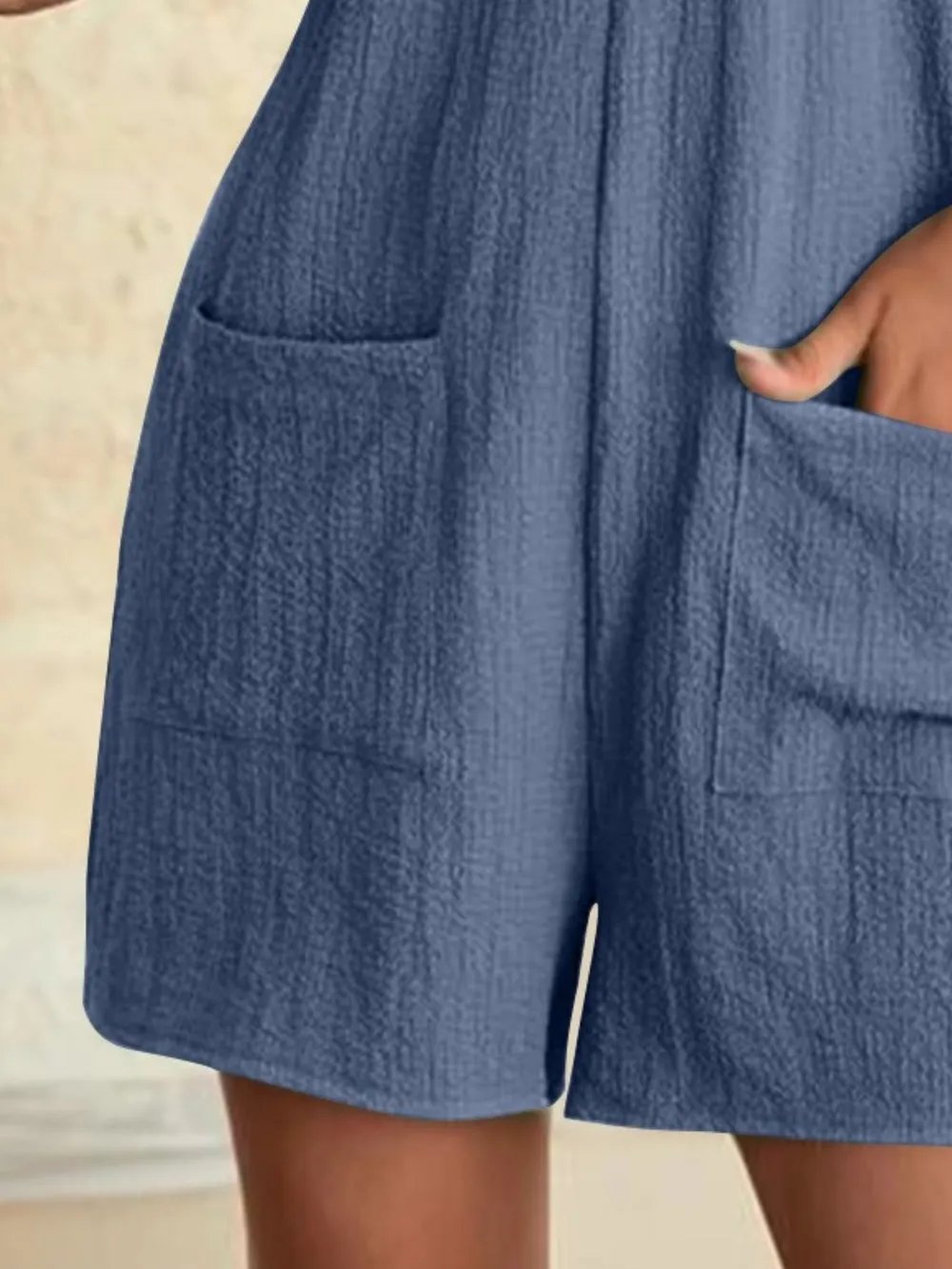 Full Size Knot Strap Romper with Pockets Plus Size, image 6