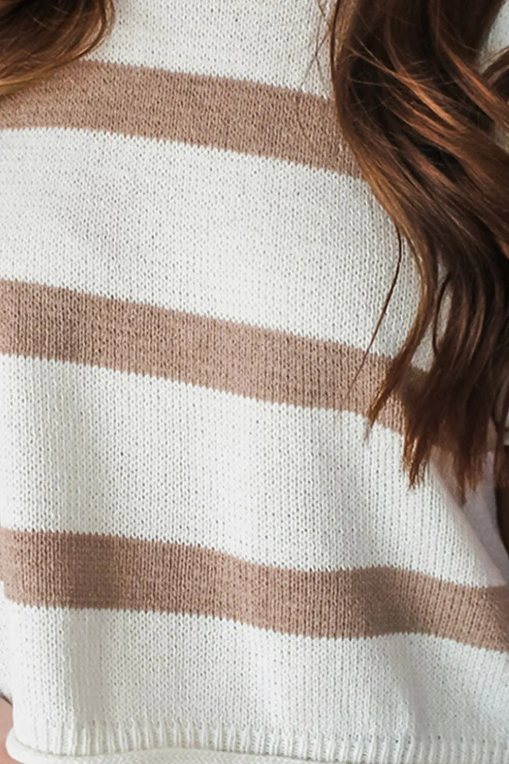 Striped Round Neck Short Sleeve Knit Top, image 3
