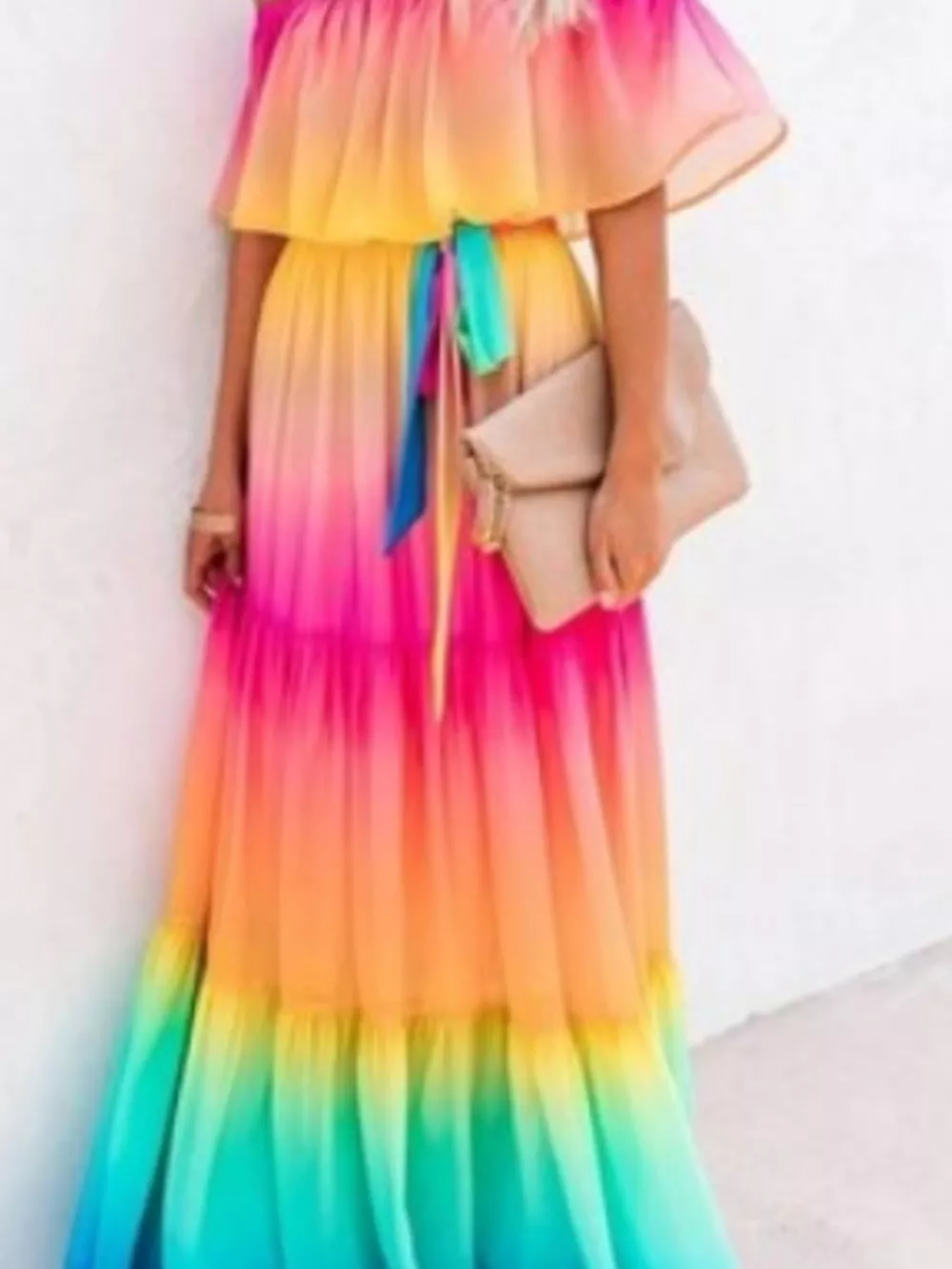 Full Size Off-Shoulder Tiered Maxi Dress Plus Size, image 7