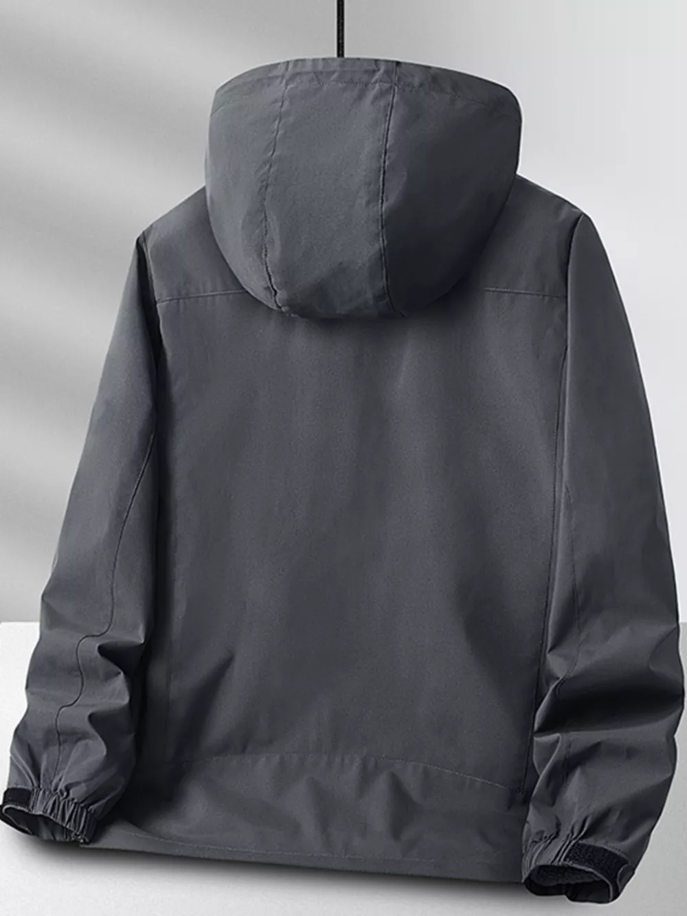 Men's Plus Size Zip Up Hooded Jacket, image 4