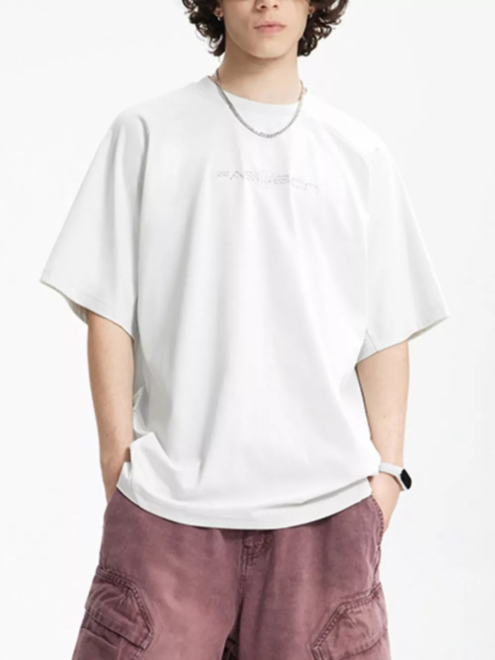 Men's Letter Round Neck Half Sleeve T-Shirt, image 7