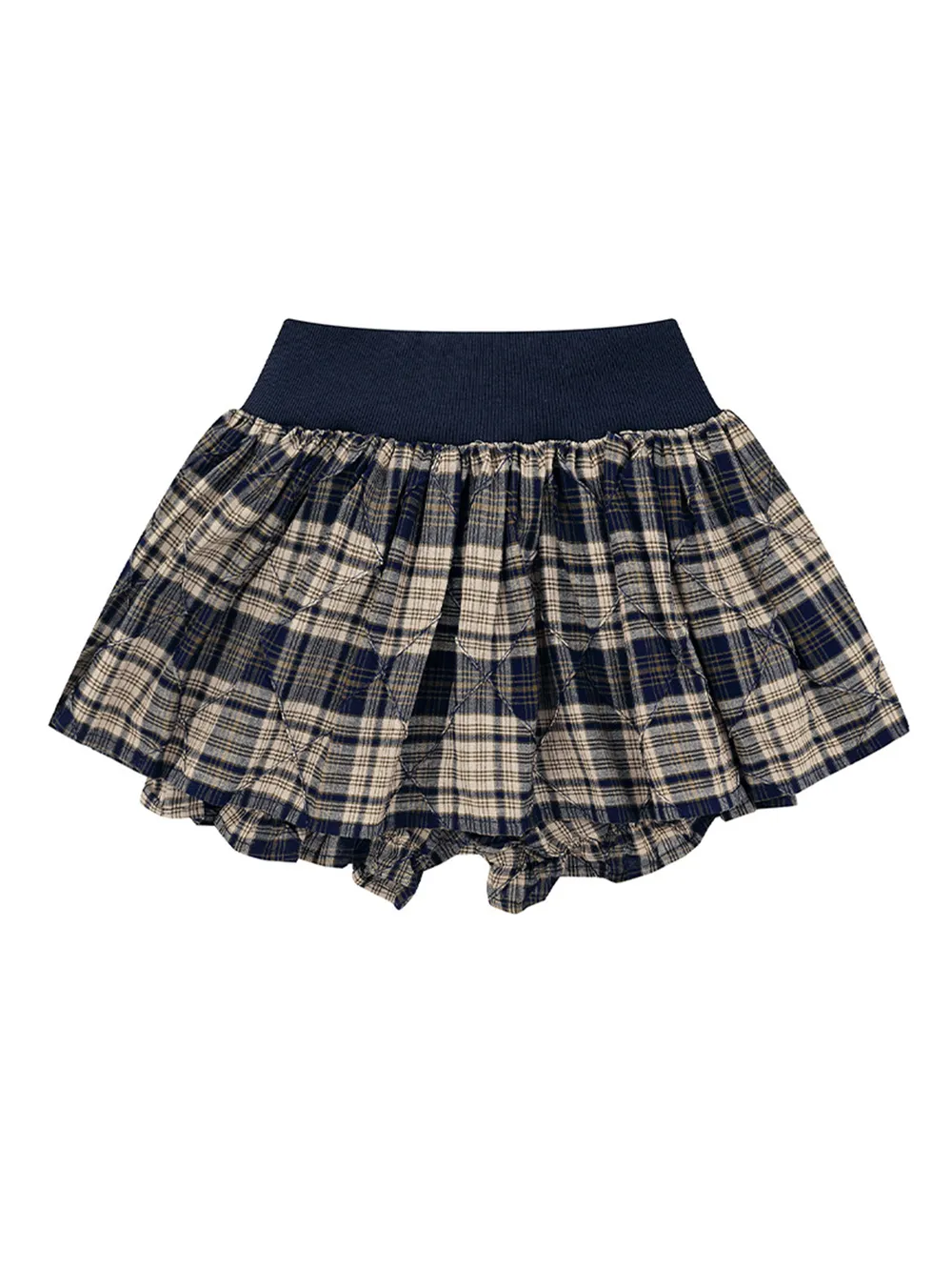 Drawstring Plaid Skort, image 2