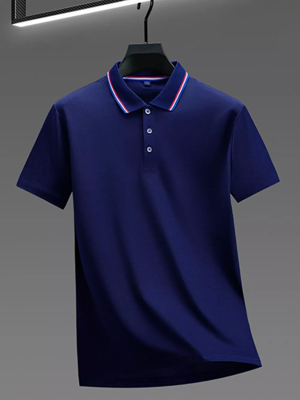 Men's Full Size Button Detail Short Sleeve Polo Plus Size, image 3