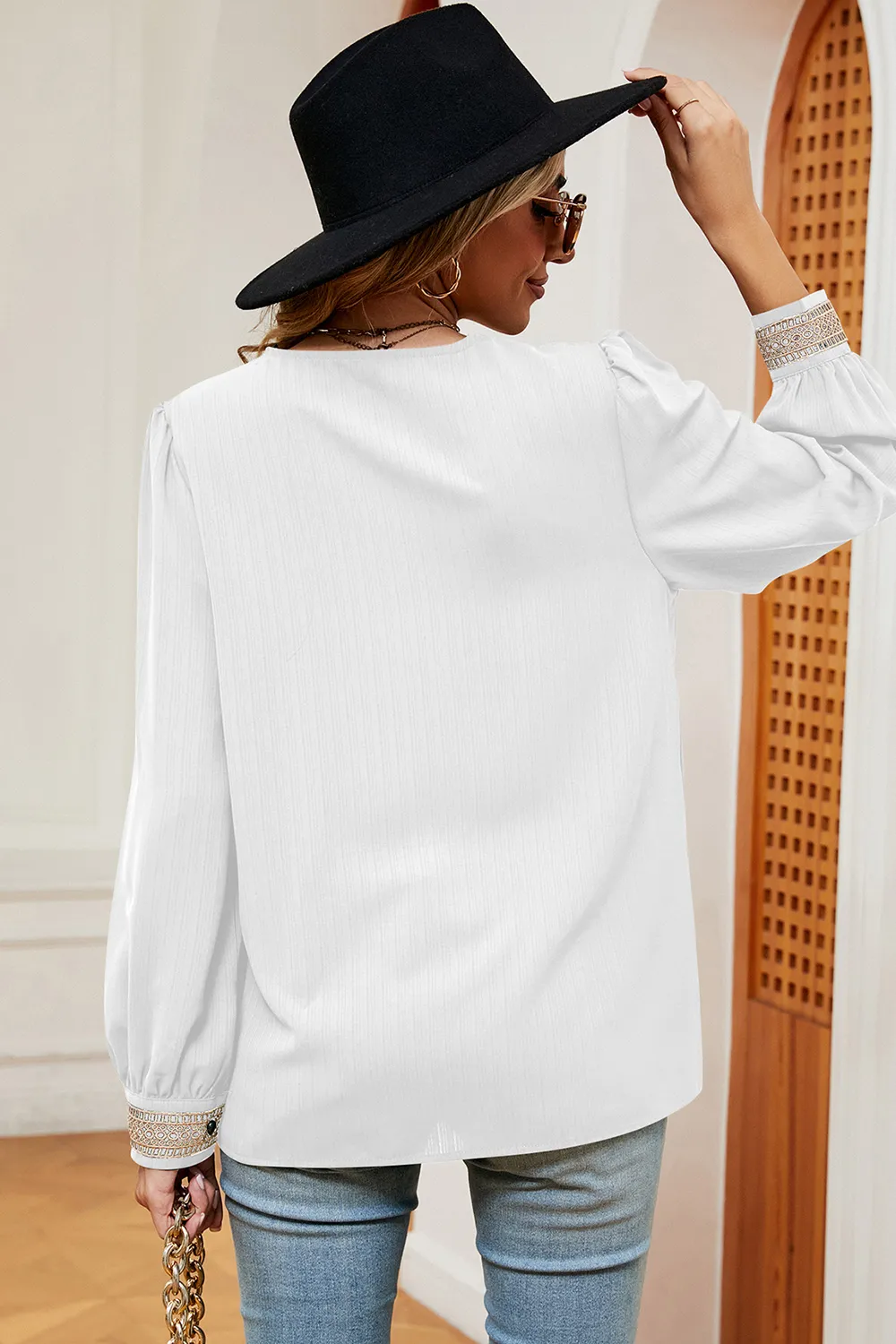 V-Neck Long Sleeve T-Shirt, image 4