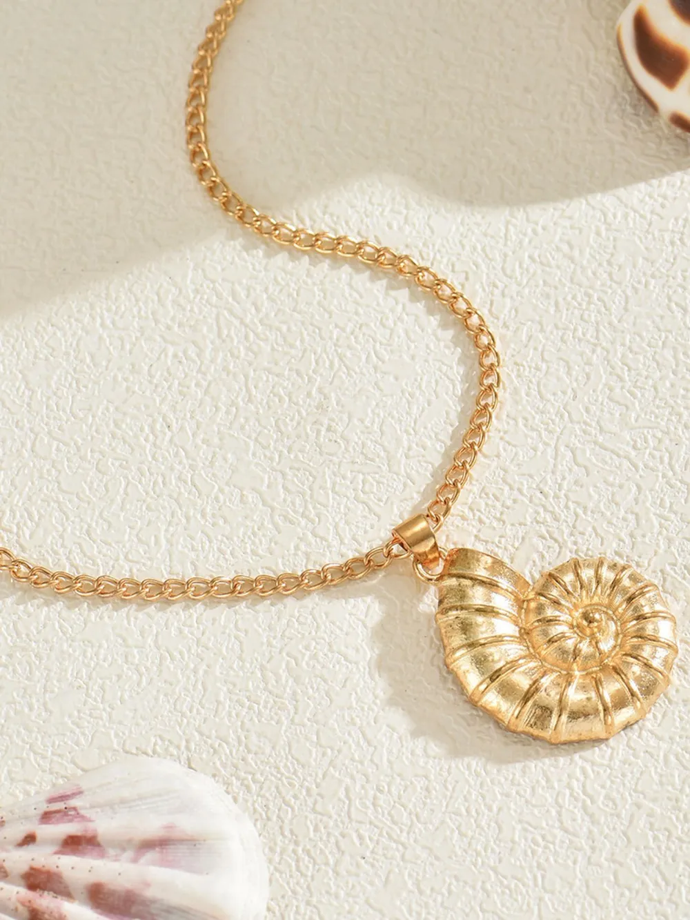 18K Gold-Plated Shell Pendant Necklace, image 2