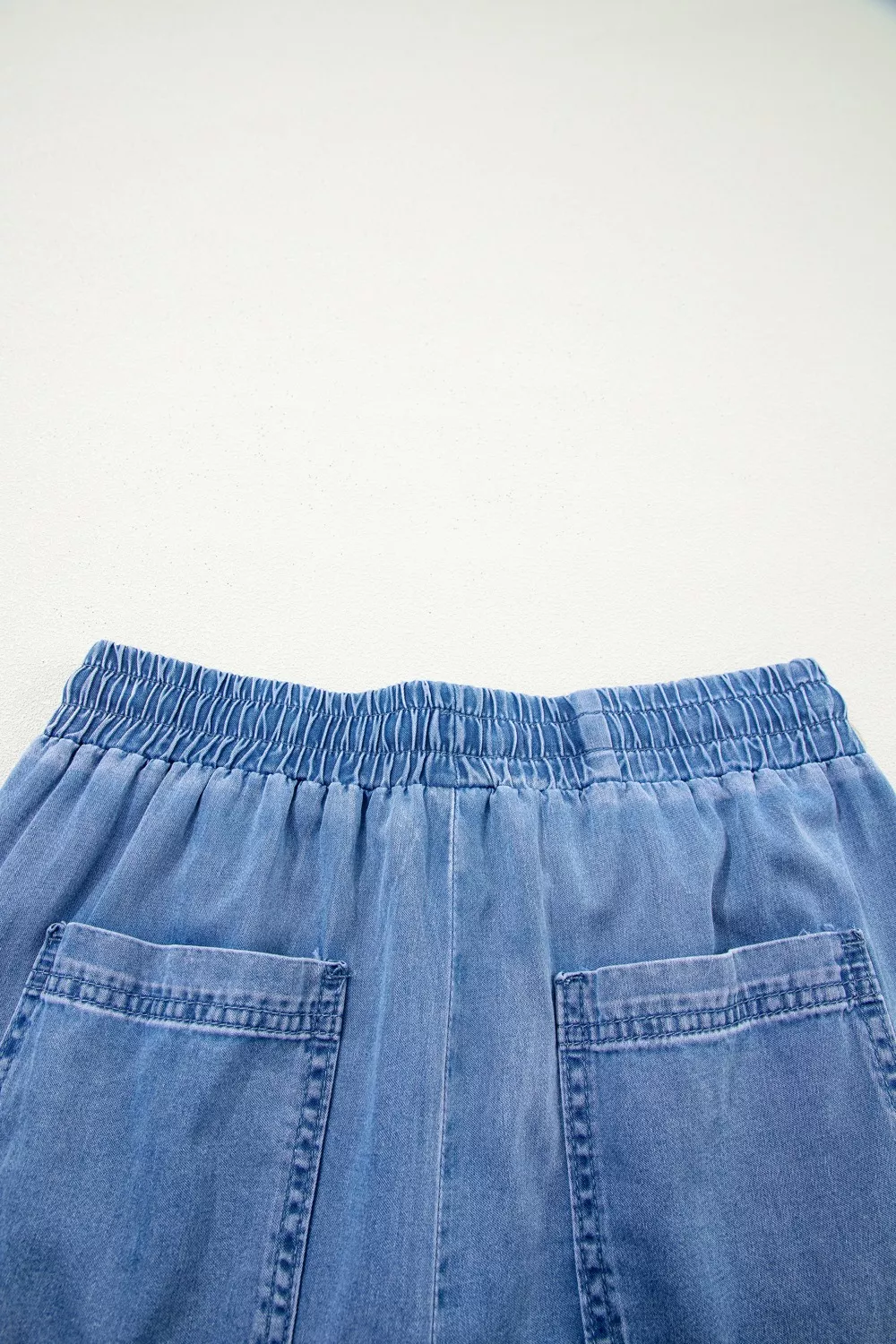 Drawstring Elastic Waist Pocketed Loose Jeans, image 6