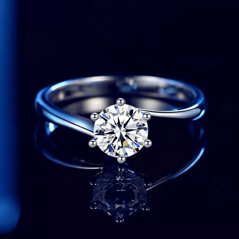 1 Carat Moissanite 925 Sterling Silver Ring