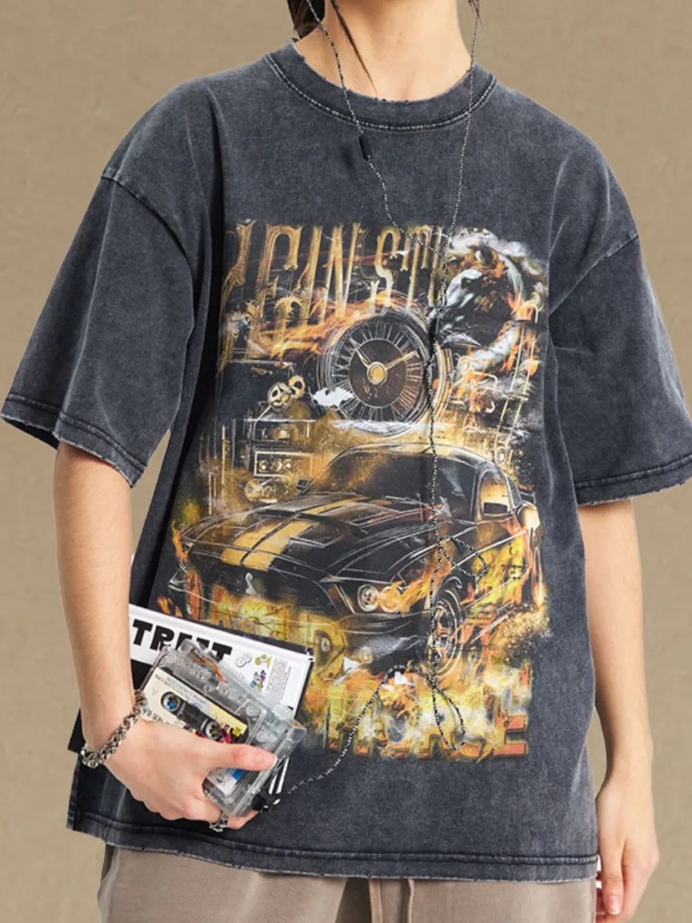 Men's Graphic Round Neck Half Sleeve T-Shirt, image 4