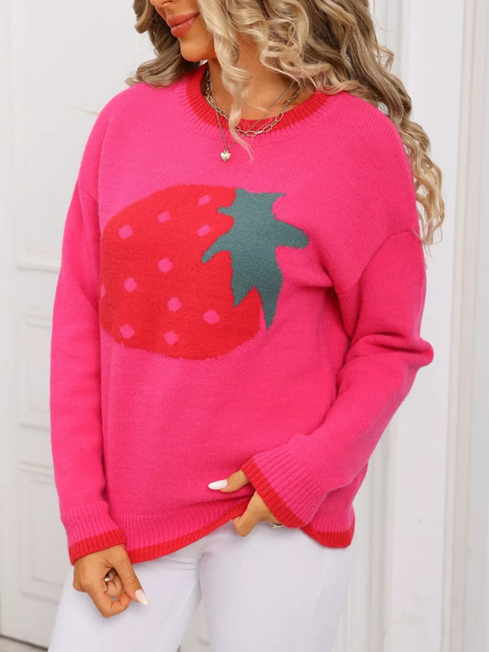 Strawberry Crew Neck Sweater, image 4