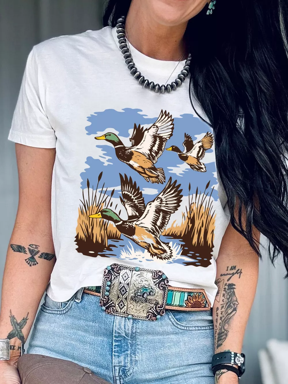 Wild Duck Graphic Round Neck Tee, image 5