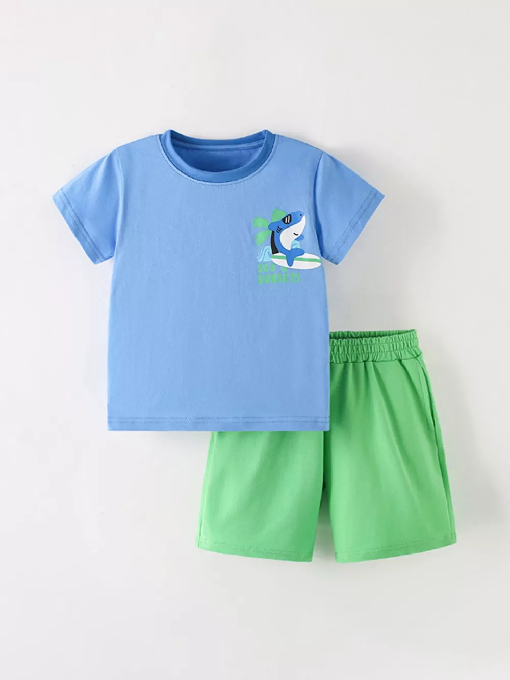 Children's Shark Graphic Tee and Shorts Set