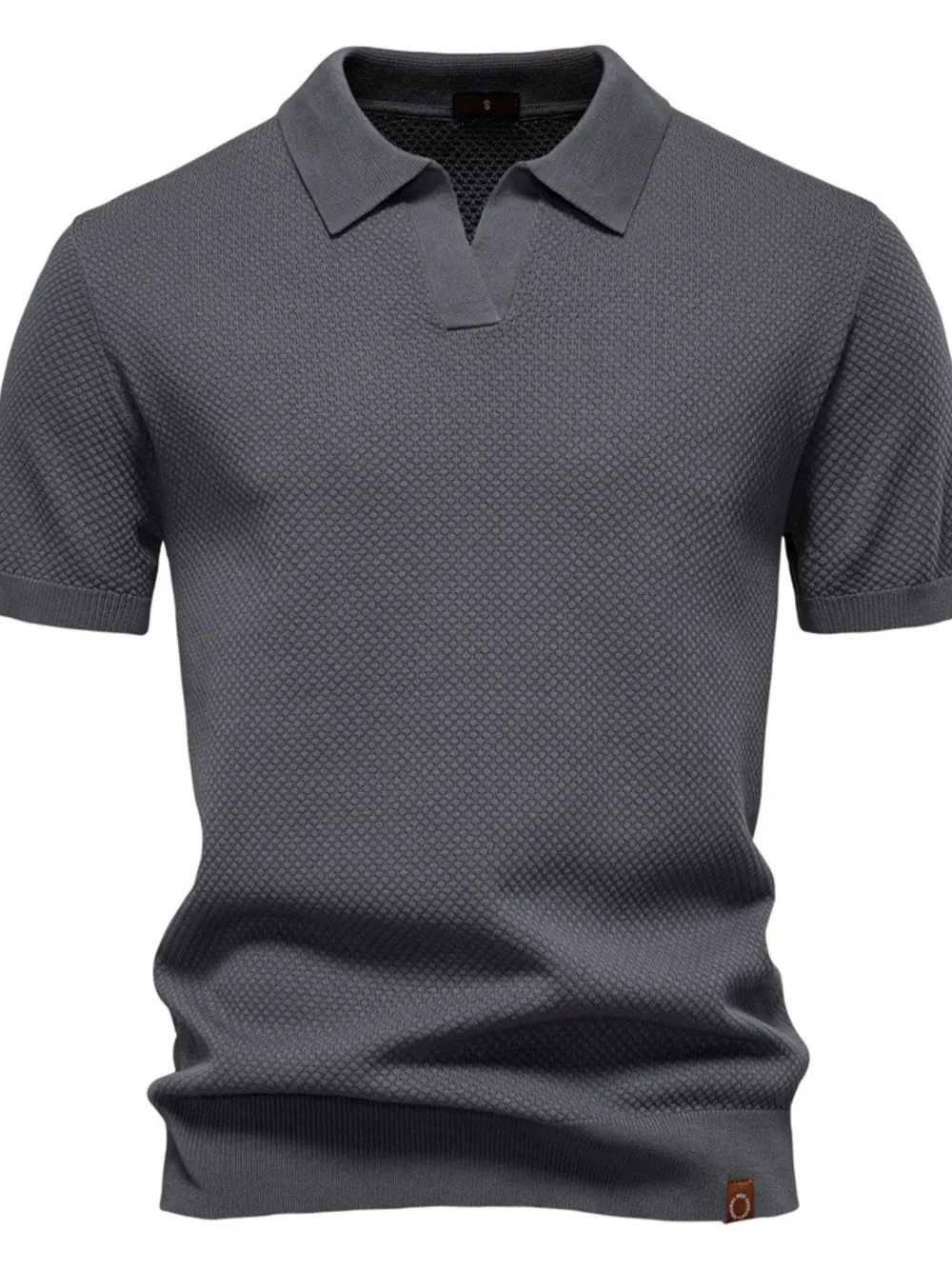 Men's Classic Textured Short Sleeve Polo Shirt, image 6