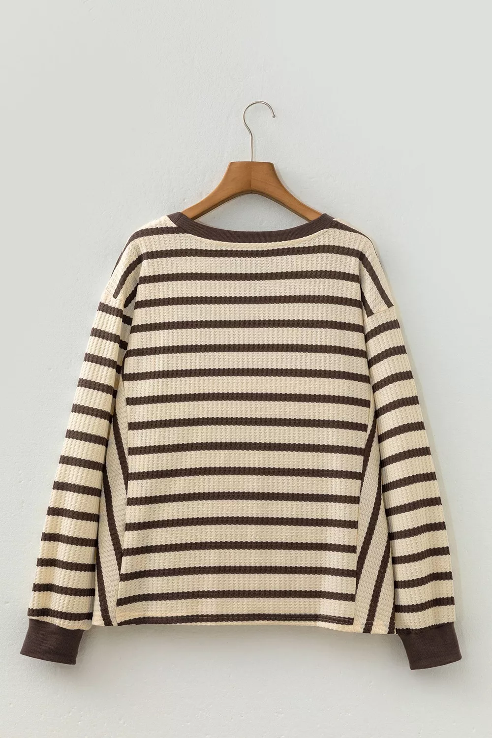 Stripe Patchwork Ribbed Cuff Casual Pullover Sweatshirt, image 8