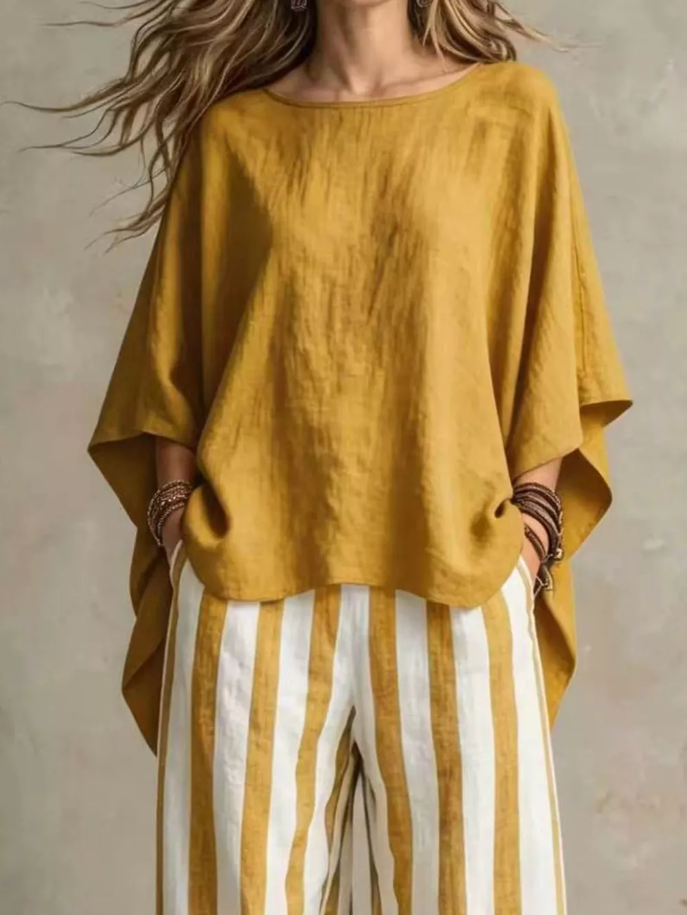 Full Size Solid Color Top and Pants Set Plus Size, image 6