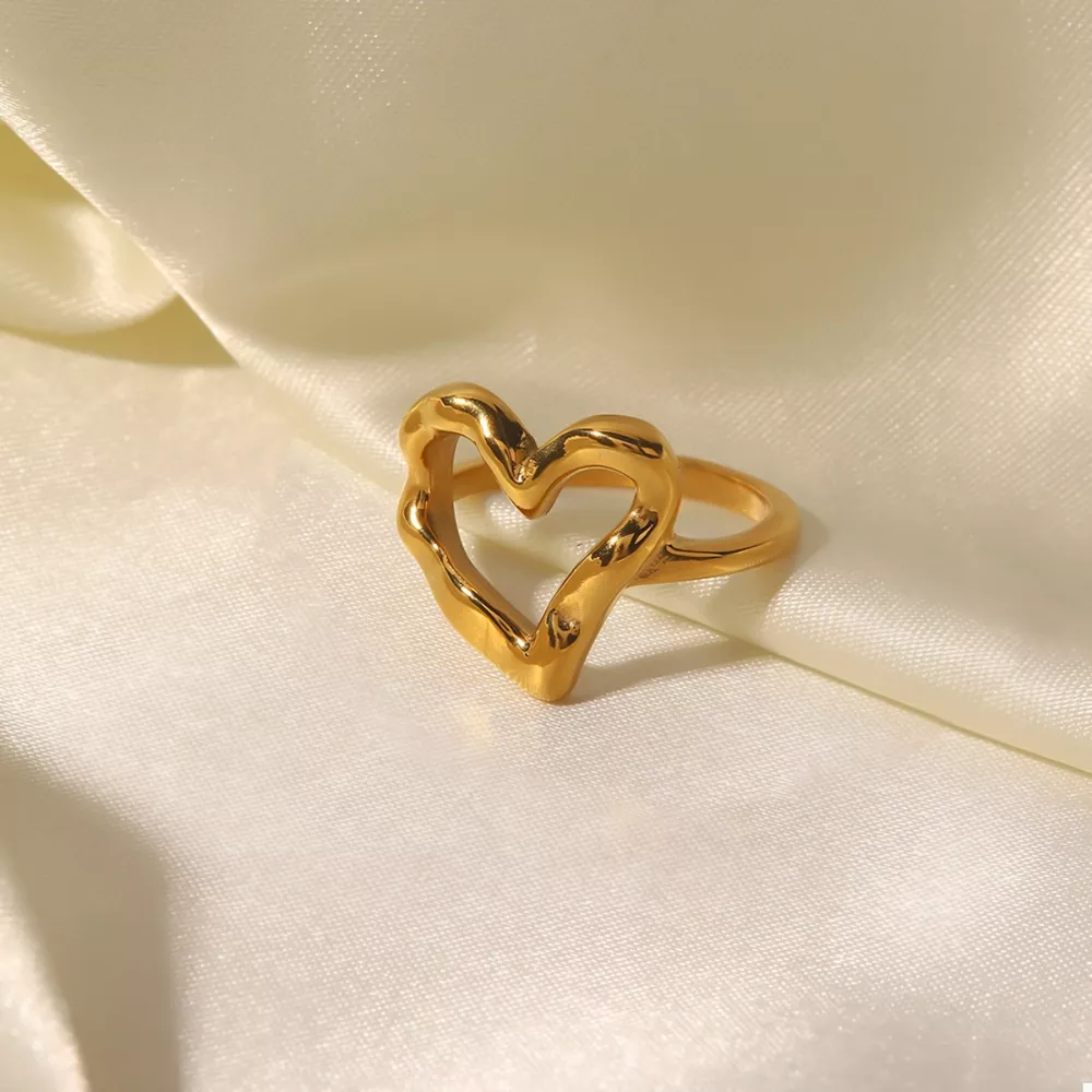 18K Gold-Plated Heart Ring