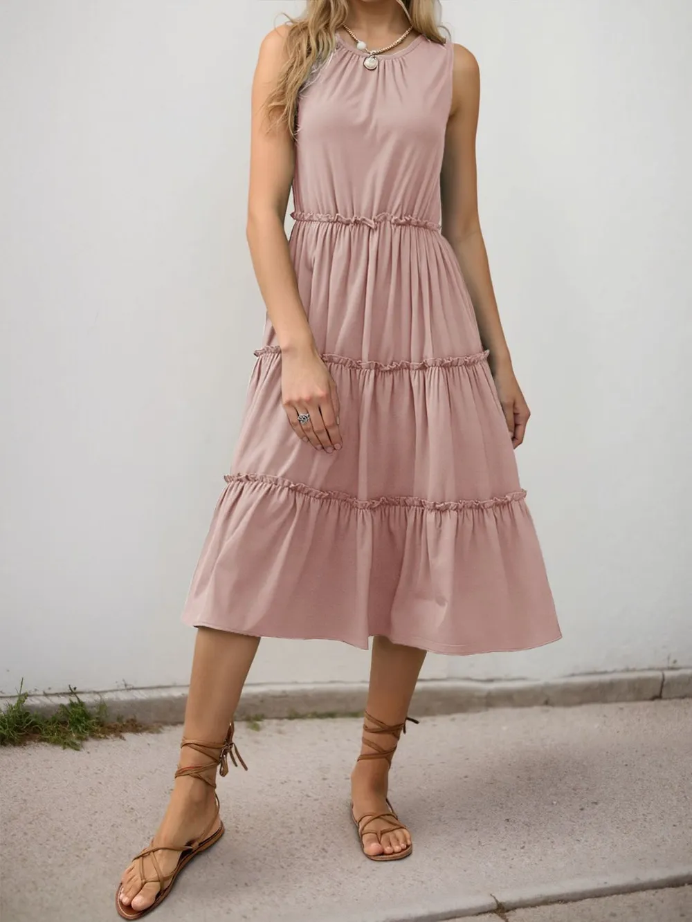 Frill Tiered Midi Dress, image 8