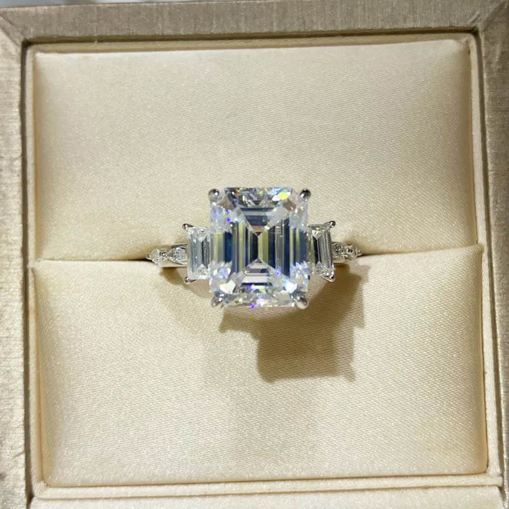 5 Carat Moissanite 925 Sterling Silver Ring, image 3