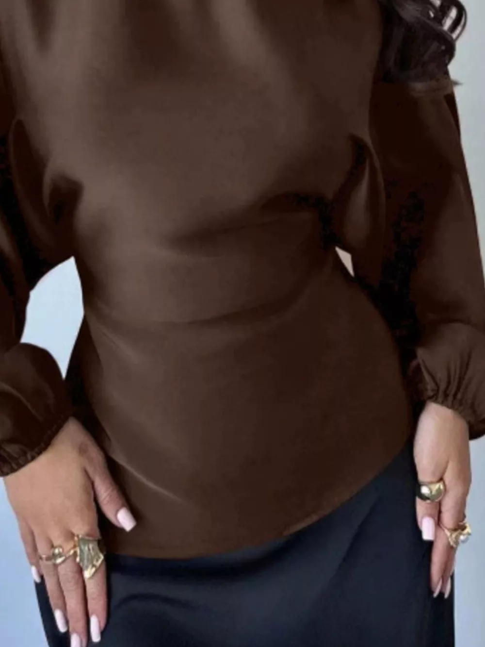 Back Tie Long Sleeve Blouse, image 14
