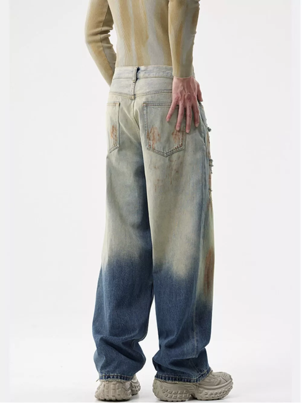 Men's Distressed Wide-Leg Jeans, image 7