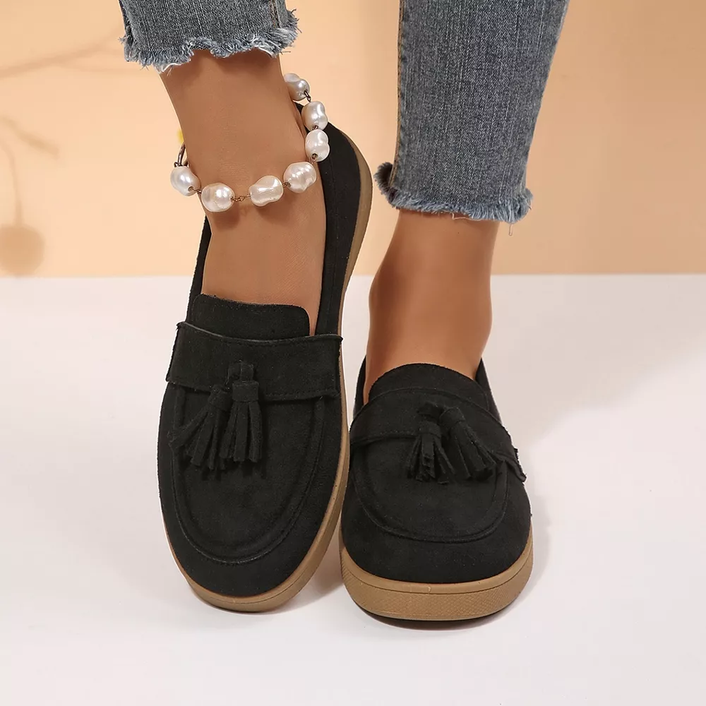 Tassel Suede Loafers with Comfortable Flat Sole, image 10