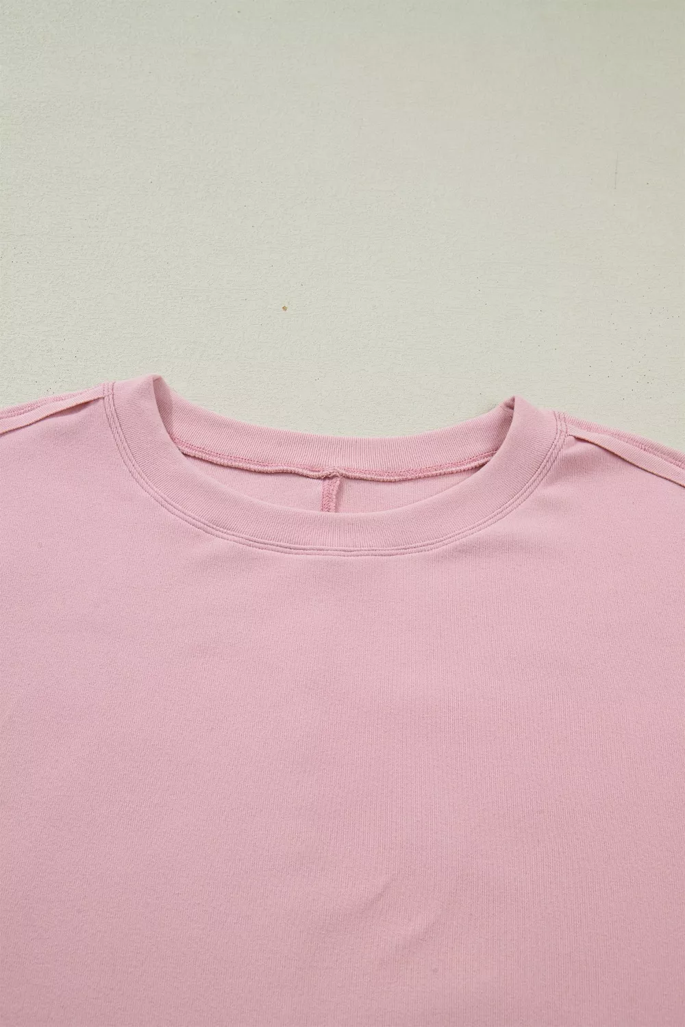 Solid Color Bow Textured Patchwork Long Sleeve Tee, image 6