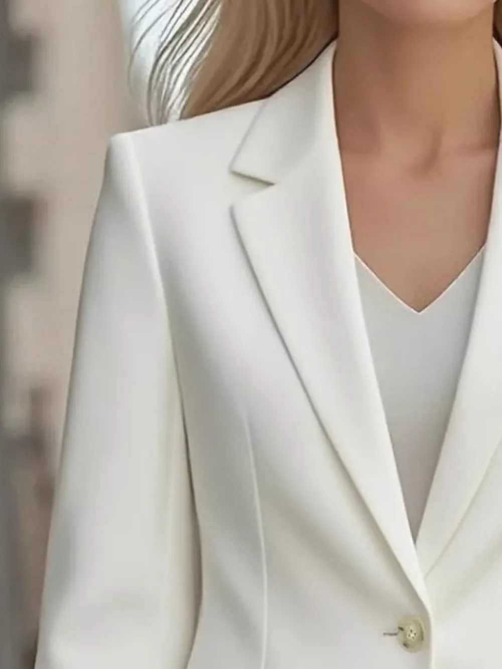 Lapel Collar One Button Blazer, image 4