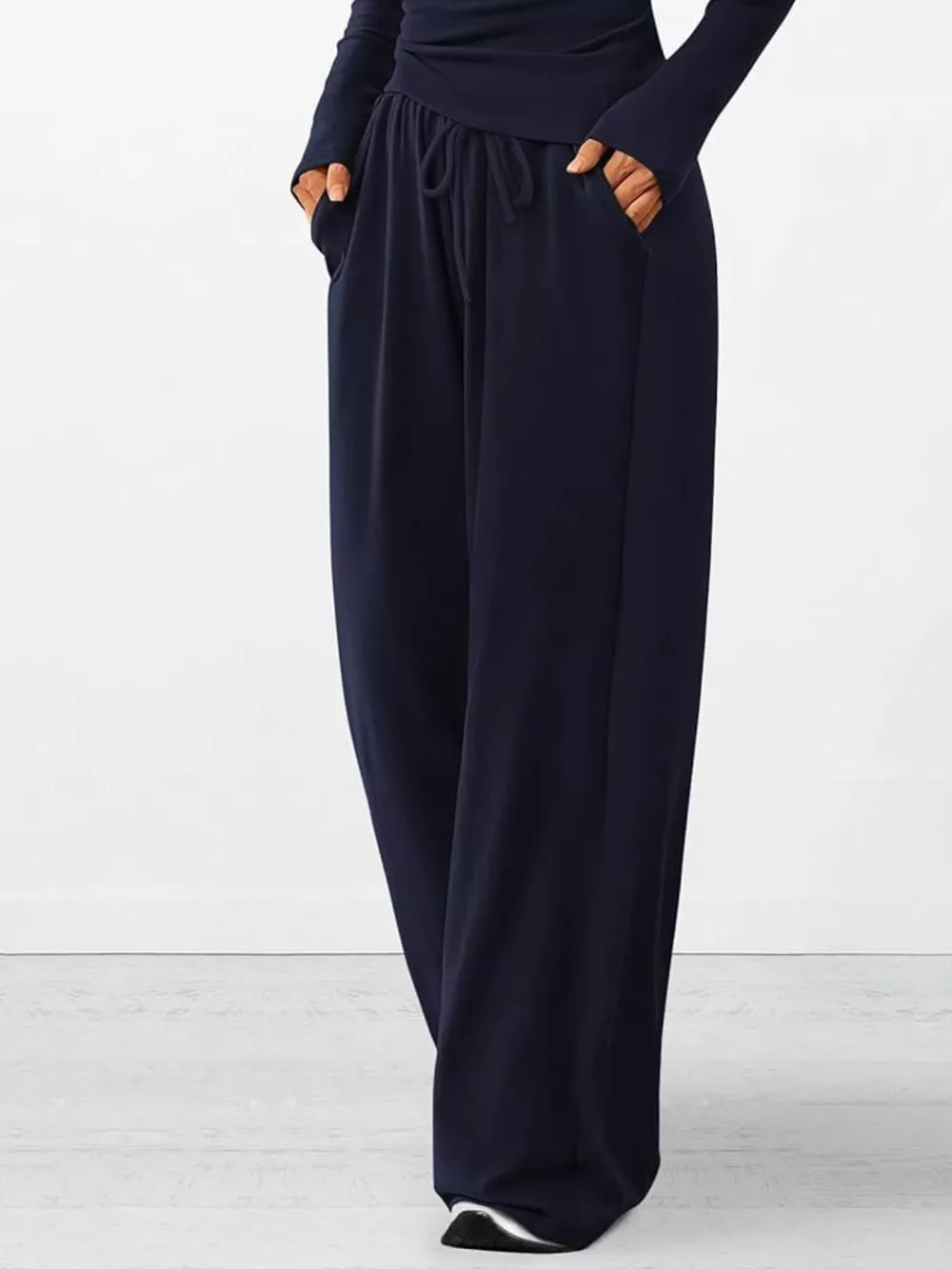 Long Sleeve Top and Wide Leg Pants Set, image 2