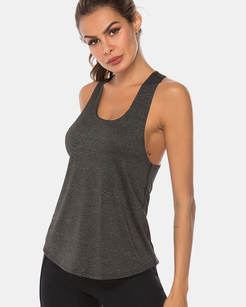 Full Size Scoop Neck Wide Strap Active Tank, image 6