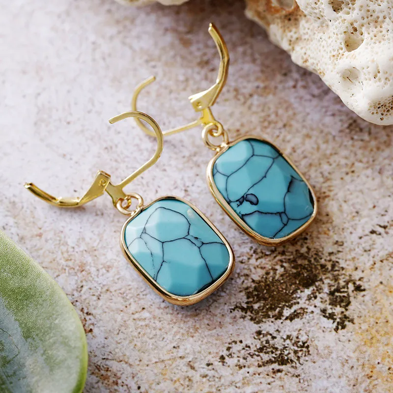 Copper Natural Stone Dangle Earrings, image 3