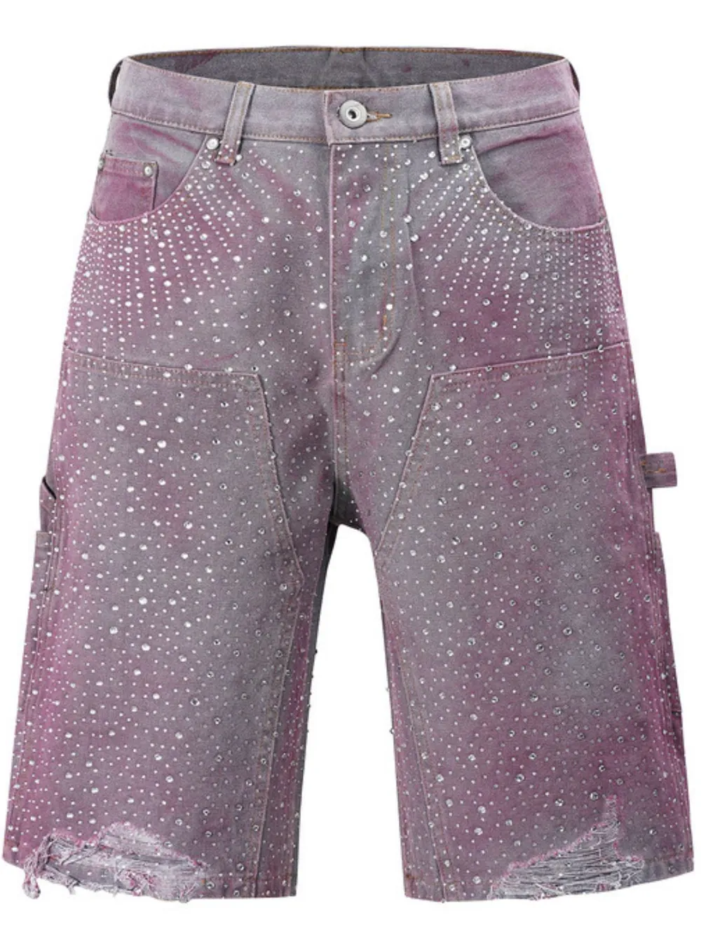 Men's Rhinestone Shorts with Pockets, image 2