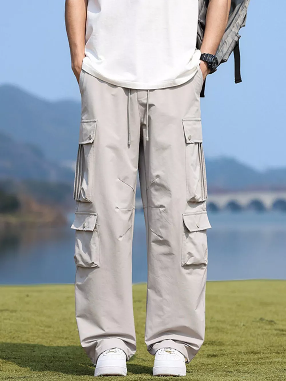 Men's Plus Size Loose Fit Multi-Pocket Cargo Pants, image 6
