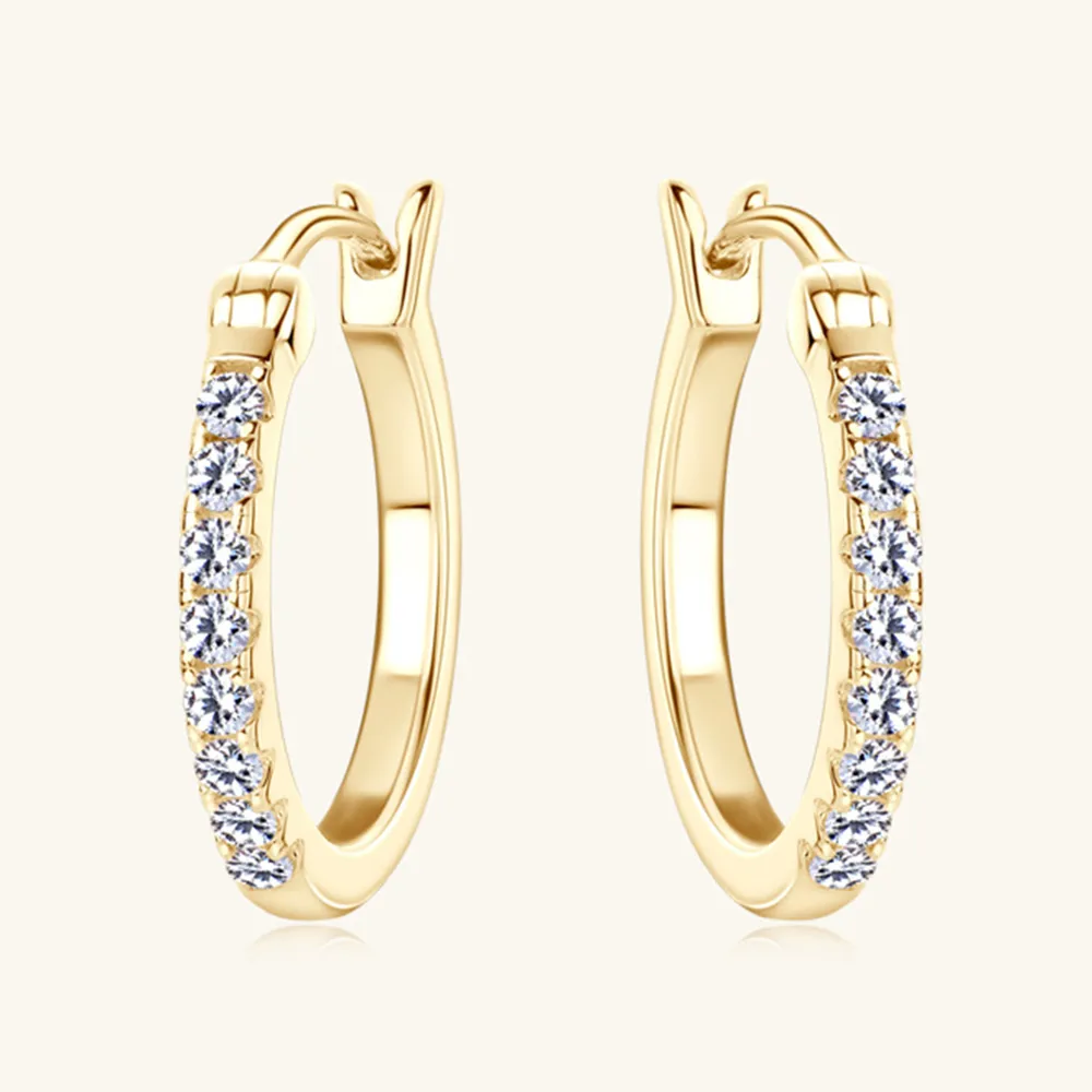 925 Sterling Silver Moissanite Huggie Earrings, image 5