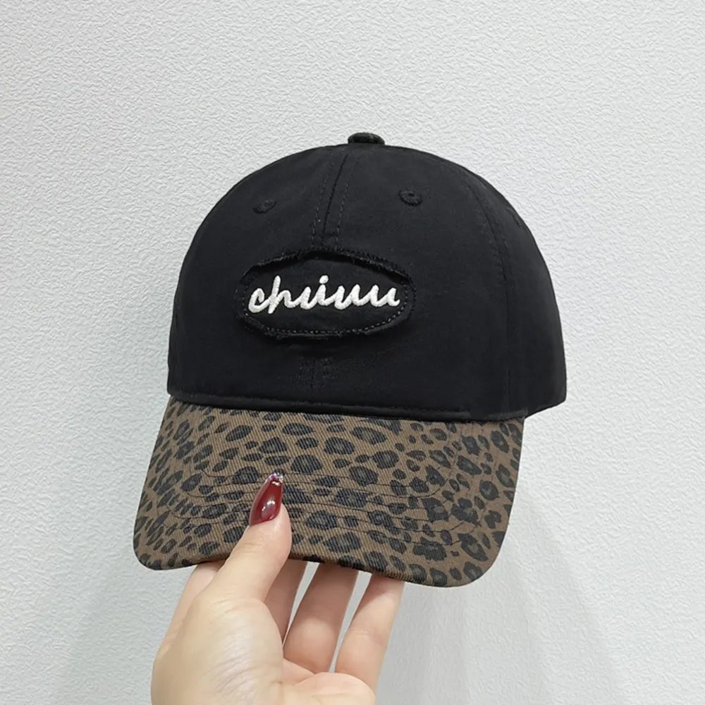Leopard Print Baseball Cap with Embroidered Letter, image 14