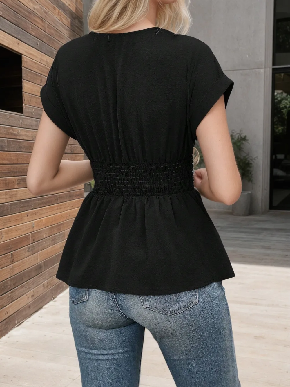 Surplice Short Sleeve Blouse, image 5