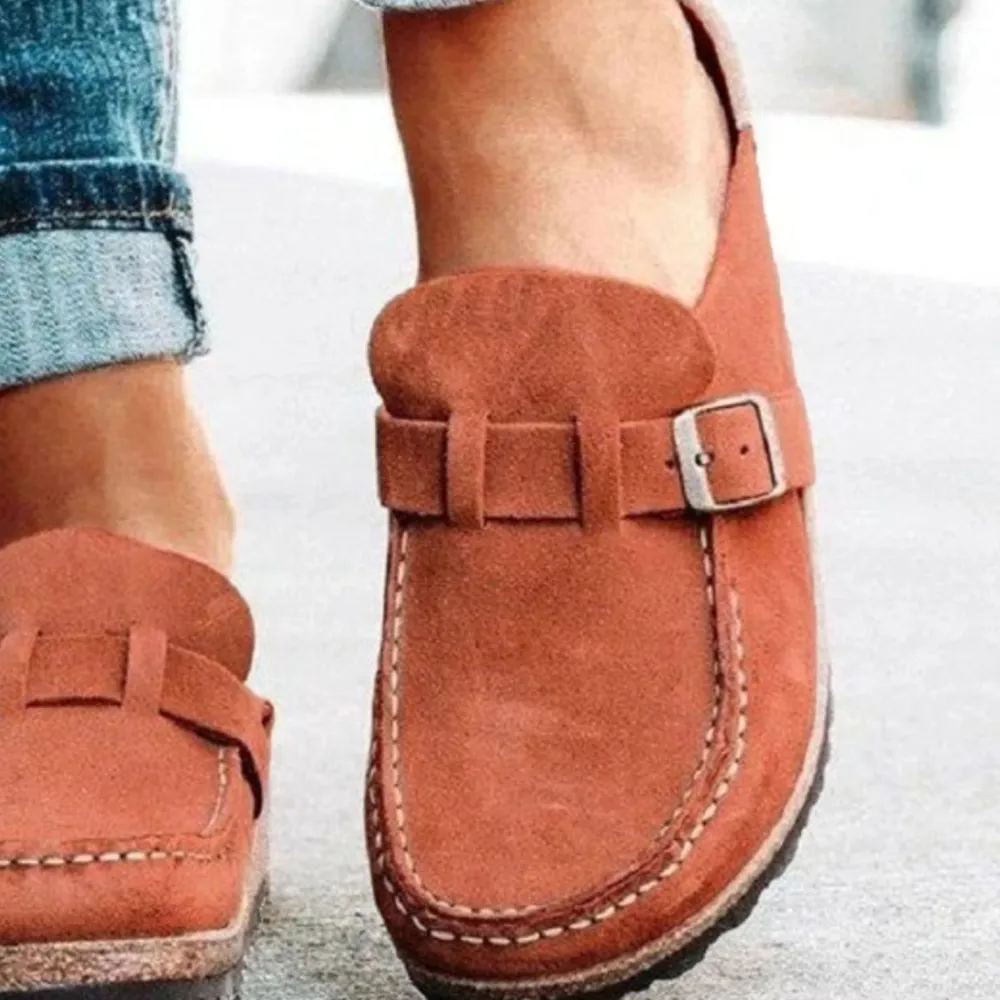 Round Toe Low Heel Buckle Loafers, image 3