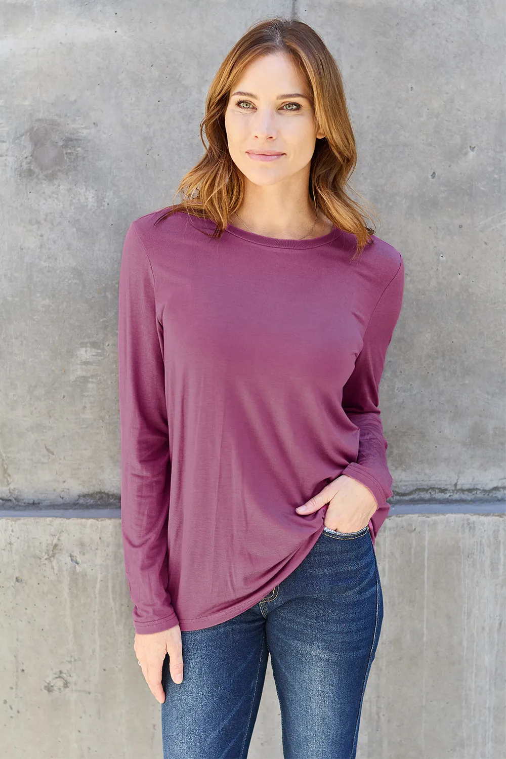 Full Size Round Neck Long Sleeve Top, image 6