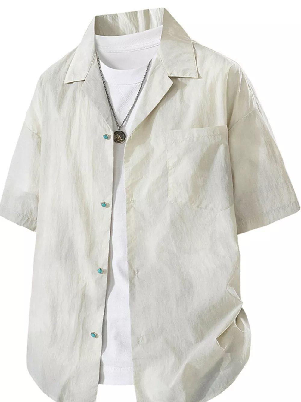 Men's Plus Size Button Up Short Sleeve Shirt