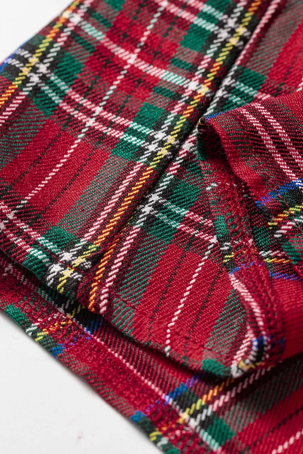 Plaid Ruffle Cuff Button Front Pocket Mini Dress, image 12