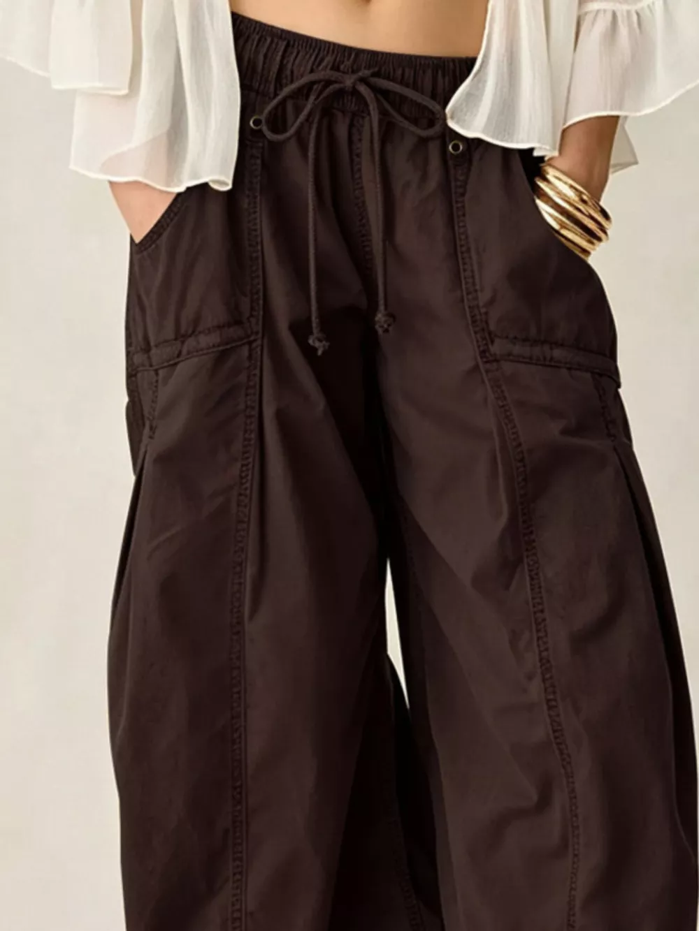 High-Waisted Cargo Wide-Leg Pants, image 22