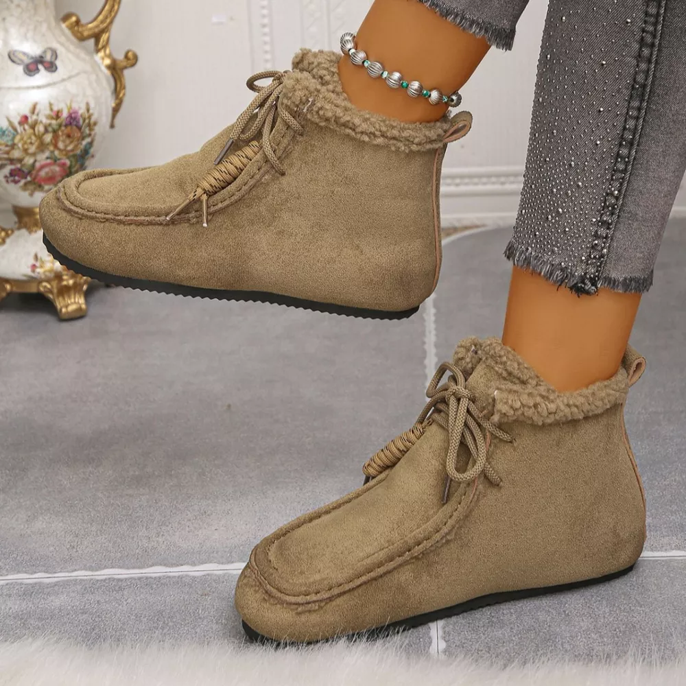 Lace Up Flats Ankle Boots, image 2
