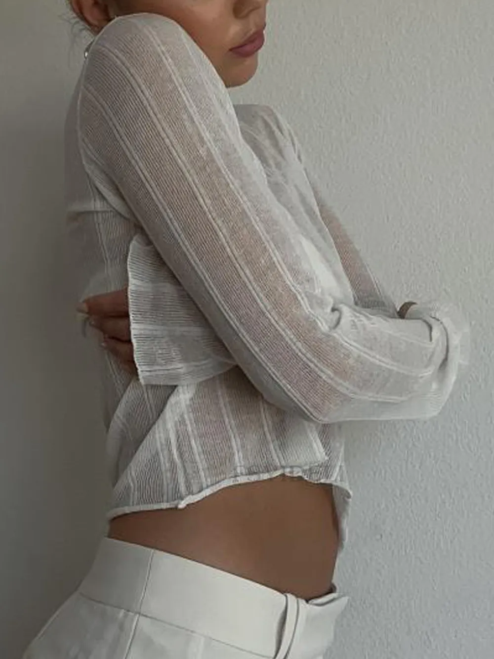 Round Neck Long Sleeve T-Shirt, image 8