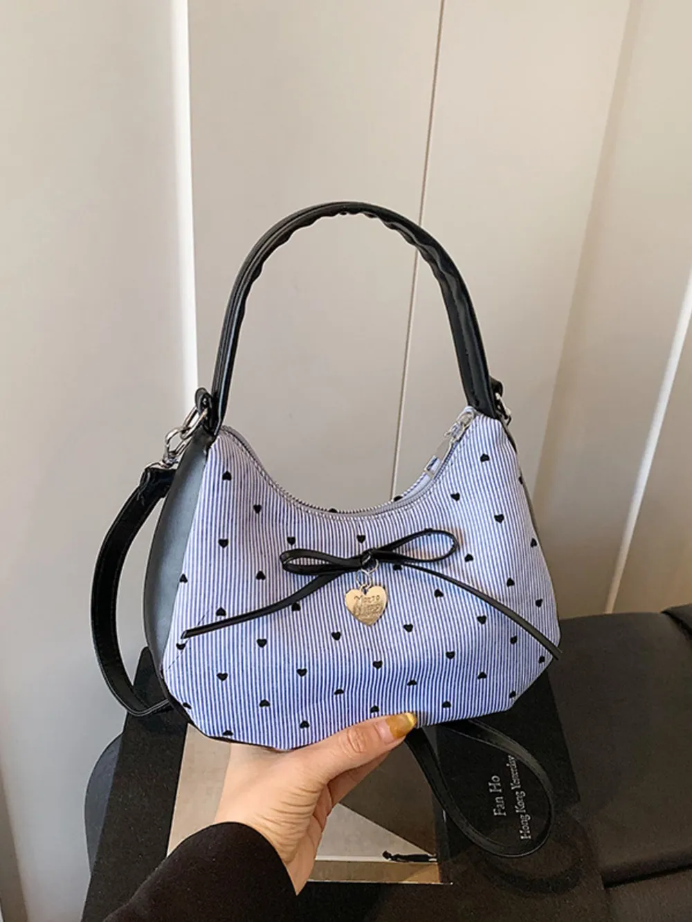 Printed Bow Shoulder Bag, image 4